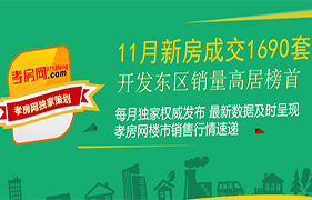 2018年孝感11月新房成交1690套