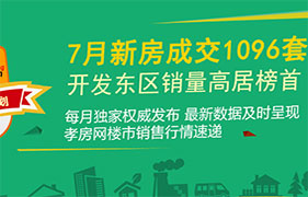 2019年孝感7月新房成交1096套