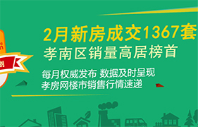 2021年孝感01月新房成交1615套