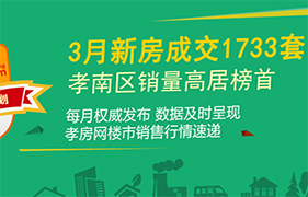 2021年孝感03月新房成交1733套
